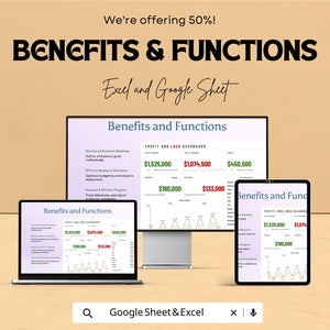 Profit and Loss Dashboard Sheet for Excel and Google Sheets | Financial Tracking Template | Budget, Revenue, Expense Planner |