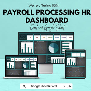 Payroll Processing HR Dashboard Sheet - Excel & Google Sheets Template for Efficient HR Management