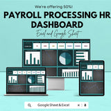 Payroll Processing HR Dashboard Sheet - Excel & Google Sheets Template for Efficient HR Management