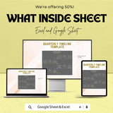 Quarterly Timeline Sheet | Project Management Template | Goal Setting | Business & Personal Planner | Track Progress and Milestones