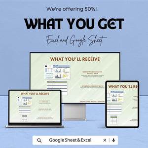 Marketing Geographic Market Data Sheet - Excel and Google Sheets Template for Market Analysis, Revenue & Spend Tracker