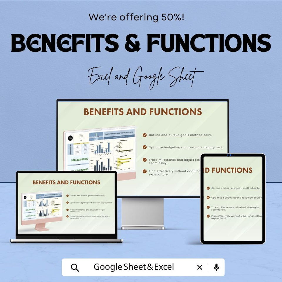 Marketing Geographic Market Data Sheet - Excel and Google Sheets Template for Market Analysis, Revenue & Spend Tracker