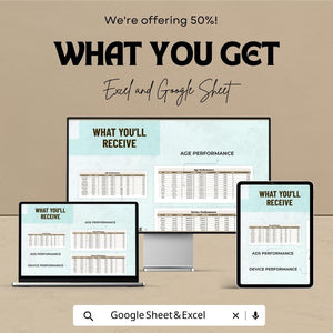 Facebook Ads Dashboard Template - Google Sheet for Facebook Advertising Insights - Marketing & ROI Tracker - Ads Performance Analysis Tool