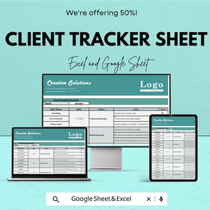 Client Tracker Sheet | Manage Clients, Projects and Tasks | Excel & Google Sheet | Customizable Template for Easy Client Management