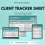 Client Tracker Sheet | Manage Clients, Projects and Tasks | Excel & Google Sheet | Customizable Template for Easy Client Management