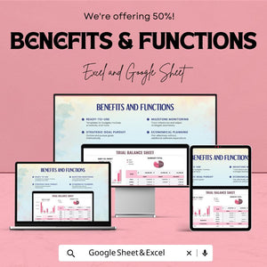 Trial Balance Sheet | Excel & Google Sheet Accounting Template | Summary Ledger with Charts | Business Finance Tracker Tool
