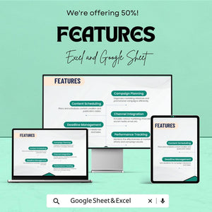 Simple Marketing Calendar Sheet | Google Sheets & Excel | Editable Content Planner | Monthly Marketing Schedule | Campaign Tracker