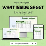 Simple Accounting Sheet | Income & Expense Tracker | Google Sheets and Excel Template | Personal Finance Log | Printable Budget Spreadsheet