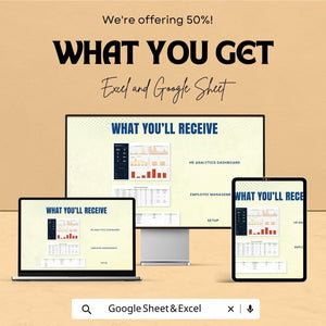HR Analytics Dashboard - Excel & Google Sheet Template | Employee Management | HR Data Analytics Tool | HR Dashboard for Workforce Insights