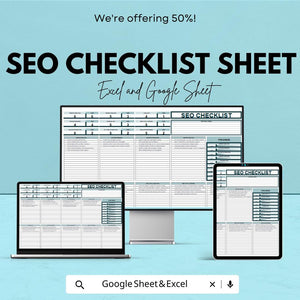 Checklist Template - Google Sheet - Website SEO Planner - SEO Strategy Template - Improve Website Ranking - Easy-to-Use SEO Tracker