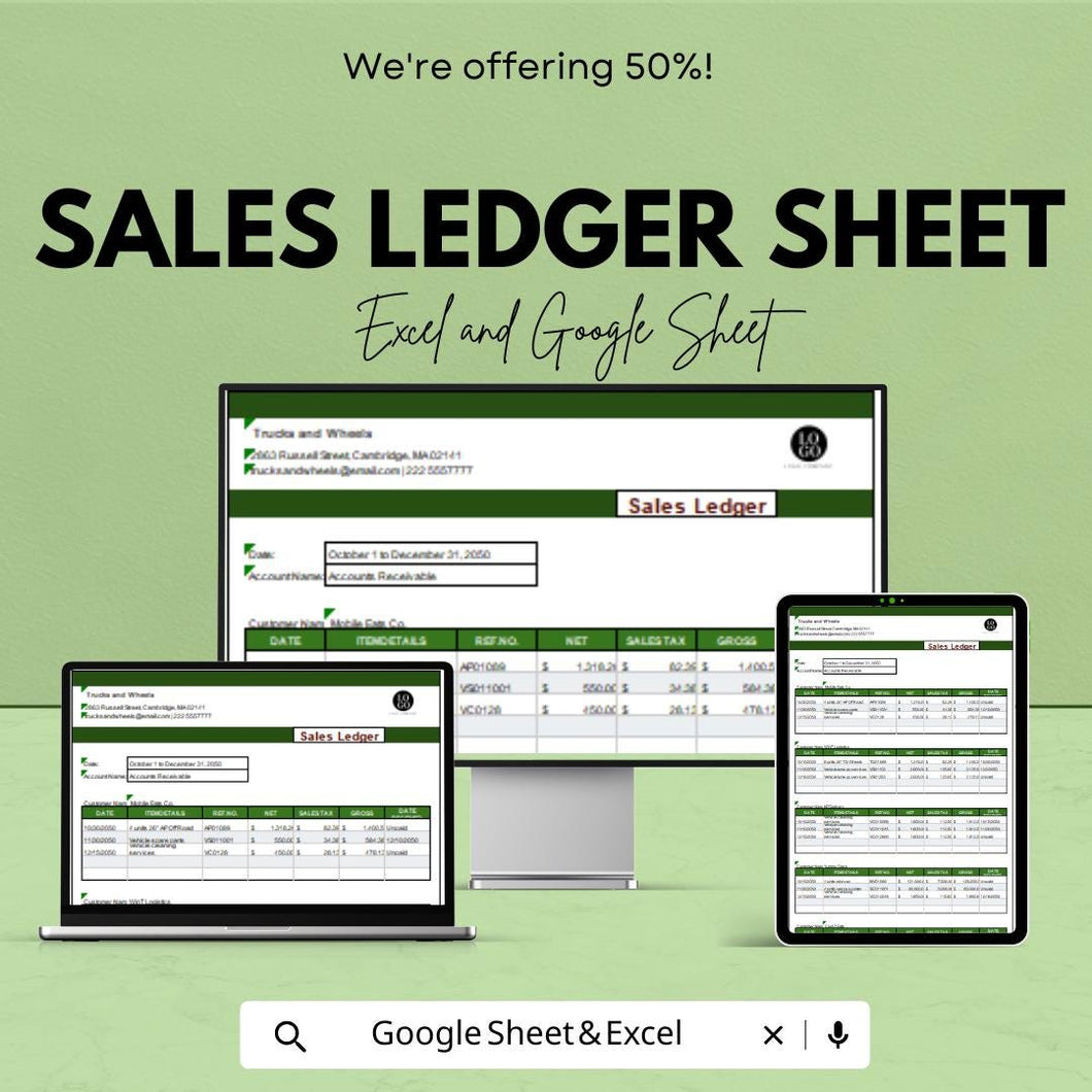Sales Ledger Sheet – Manage Accounts, Track Transactions, and Financial Data – Sales Ledger Template for Quick Organization