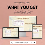 Marketing Weekly KPI Dashboard | Google Sheet | Track Website Traffic, Social Media & Email Marketing Performance | ROI Tracker Template