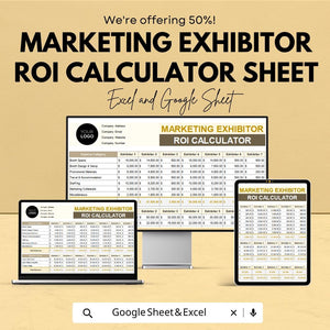 Marketing Exhibitor ROI Calculator Sheet | Excel & Google Sheets Template for Event ROI Analysis