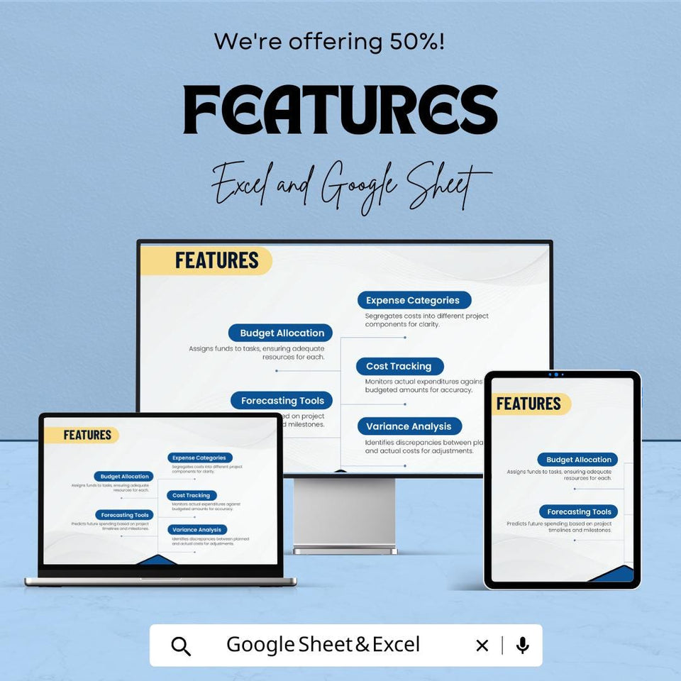 Project Budget Sheet | Excel & Google Sheets | Business Budget Template | Financial Planner | Cost Tracker | Instant Download