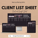 Client List Template | Excel & Google Sheet | Organize Contacts, Track Leads, and Manage Clients