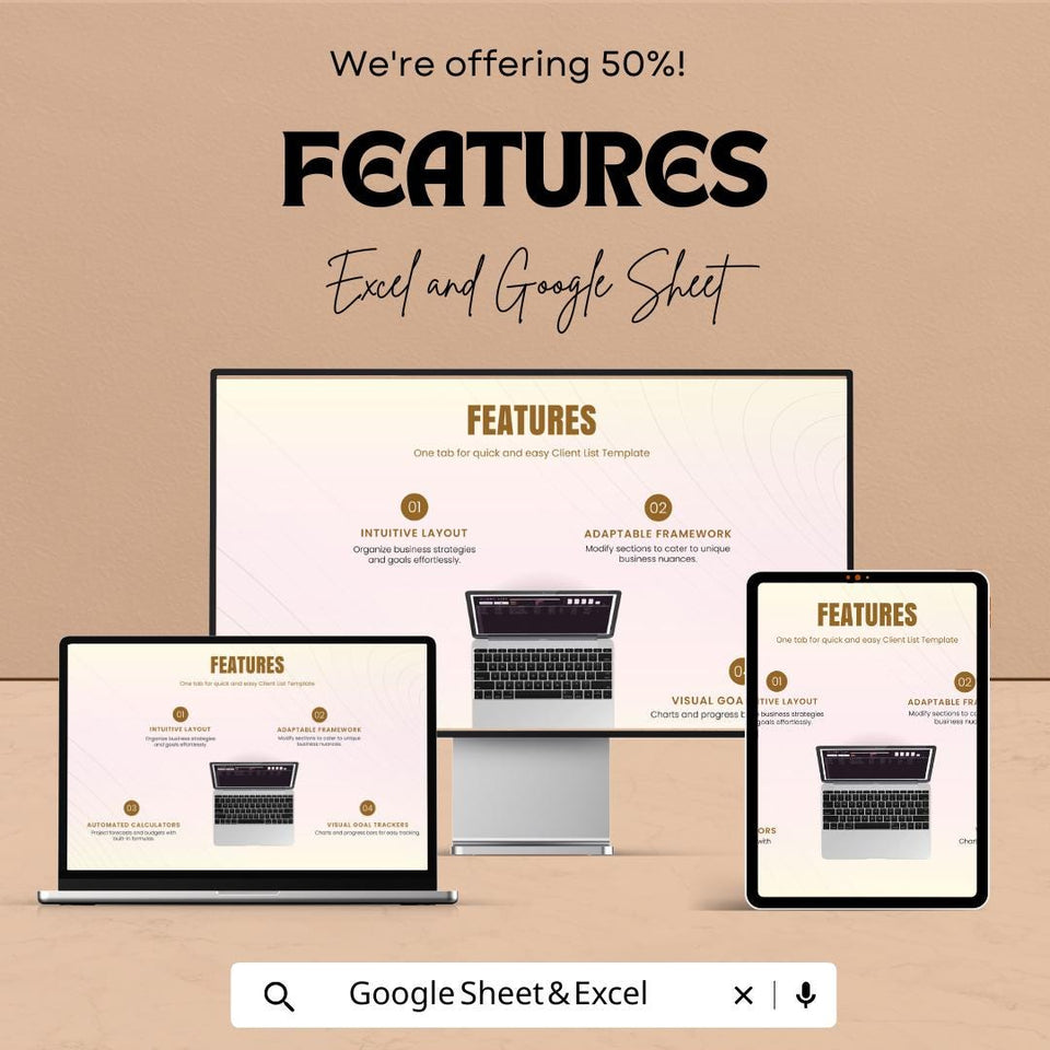 Client List Template | Excel & Google Sheet | Organize Contacts, Track Leads, and Manage Clients