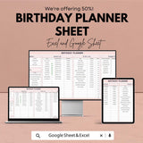 Birthday Planner Sheet - Excel & Google Sheet - Organize Guest List, To-Do List, Budget - Perfect for Planning Memorable Birthday Parties