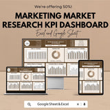 Marketing KPI Dashboard | Google Sheet & Excel Template | Market Research KPI | Campaign Tracker | Digital Marketing Metrics