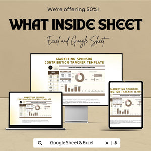 Marketing Sponsor Contribution Tracker | Event Sponsorship Log | Excel and Google Sheets for Fundraising, Donation & Acknowledgement Tracker