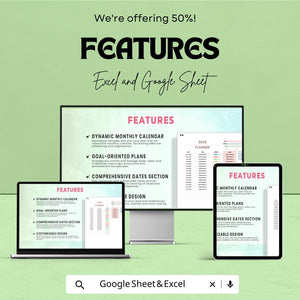 2025 Planner Sheet | Excel & Google Sheet | Task Priority, Monthly Calendar, Goal Management | Digital Download