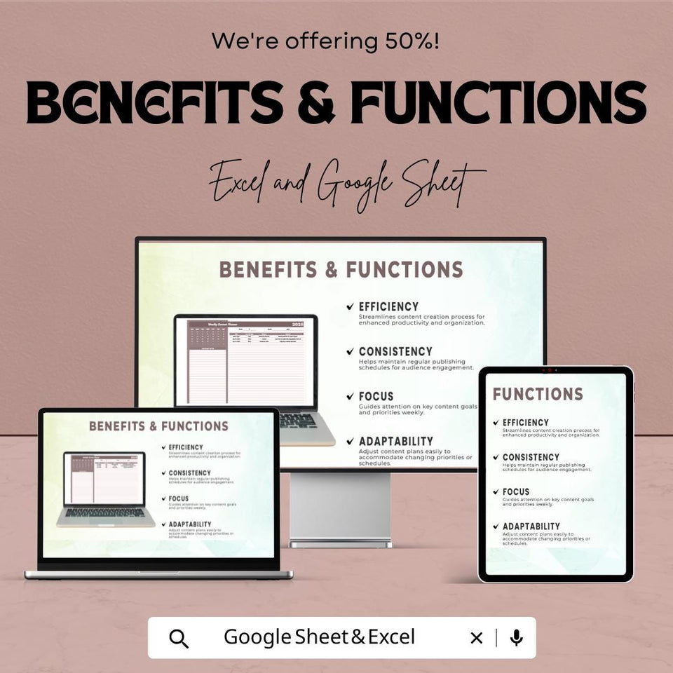 Weekly Content Planner Sheet | Google Sheets & Excel Template | Social Media Calendar | Content Plan Tracker | Digital Marketing Planne