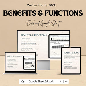 Marketing Promotion Metrics Dashboard Template – Excel and Google Sheet, Track ROI & Campaign Success, Marketing Metrics Analytics Tool
