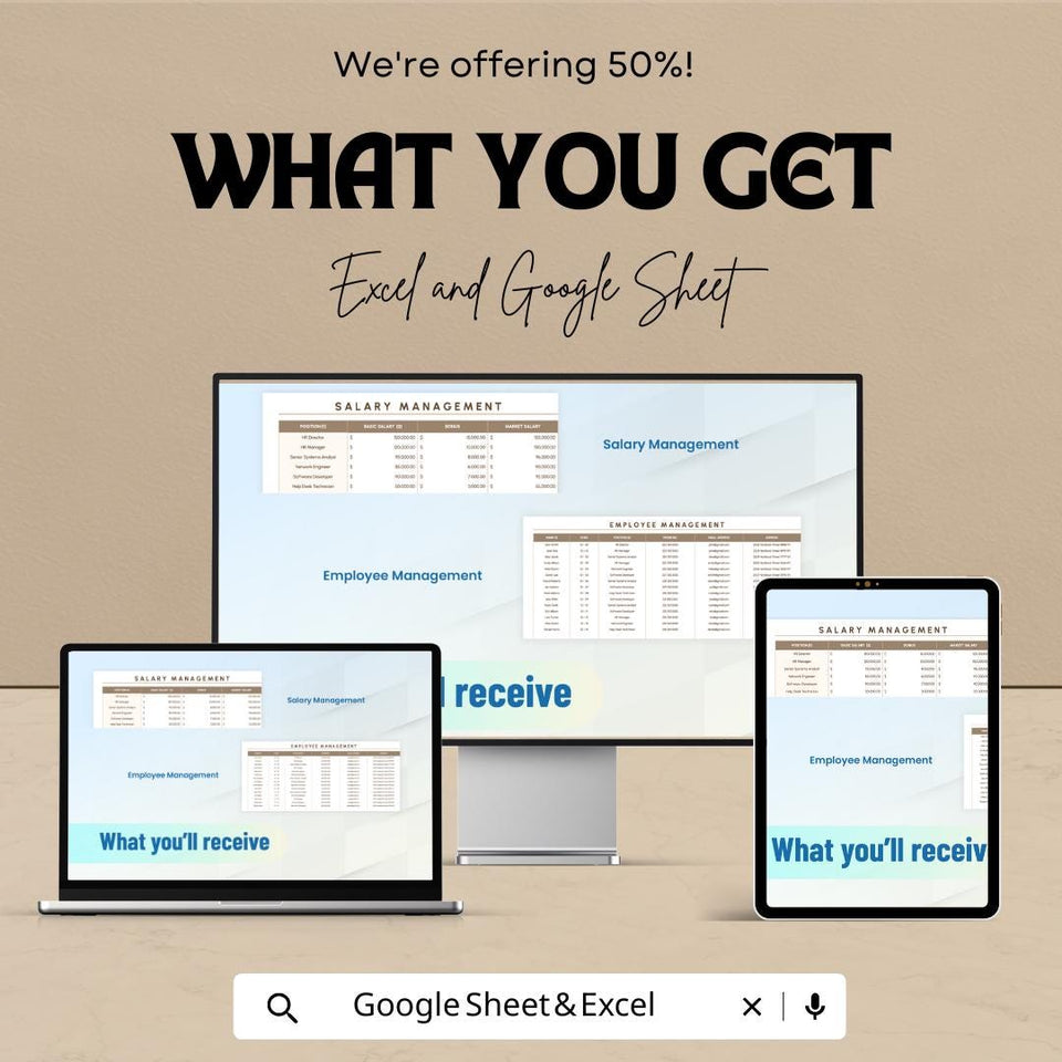 Salary Compression Analysis Tool | HR Salary Equity Excel & Google Sheet | Compensation Management Tracker | HR Dashboard