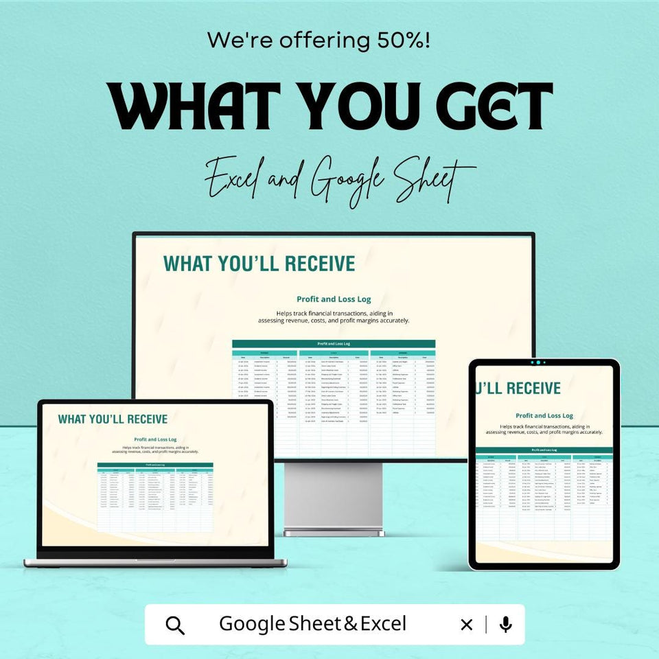Profit and Loss Budget Sheet – Excel & Google Sheets | Automated Business Tracker | Digital Download