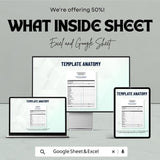 Profit and Loss Statement Sheet | Excel and Google Sheets | Business Finance Tracker | Printable P&L Template | Small Business Accounting
