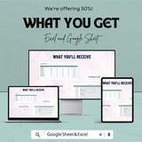 Clustered Bar Chart Sheet for Data Analysis | Excel and Google Sheet Template | Customizable Business Chart | Sales & Progress Visualization