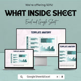 Clustered Bar Chart Sheet for Data Analysis | Excel and Google Sheet Template | Customizable Business Chart | Sales & Progress Visualization