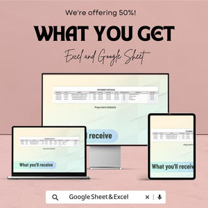 Cash Payment Receipt Template – Excel & Google Sheet – Financial Documentation, Proof of Payment, Transaction Record – Editable Template