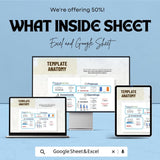Cash Flow Planner Sheet - Budget Tracker Template for Monthly Expenses - Excel & Google Sheet - Financial Planning and Expense Management