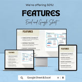 Cash Flow Planner Sheet - Budget Tracker Template for Monthly Expenses - Excel & Google Sheet - Financial Planning and Expense Management