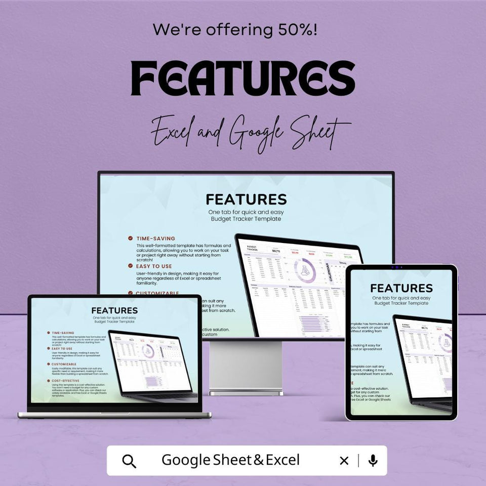 Budget Tracker Sheet | Personal Finance Management Template | Excel & Google Sheet | Budget Planner | Expense Tracker | Money Management