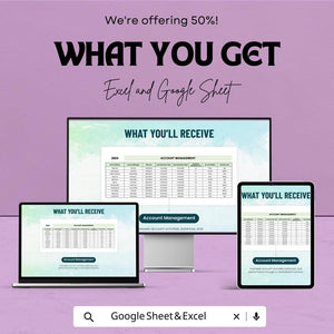 Account Management Dashboard | Google Sheet Template for Finance, Sales & Performance Tracking | Monitor Revenue and Accounts Effectively