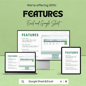Invoice Tracking Sheet - Easy to Use Invoice Management | Google Sheets, Track Payments & Due Dates, Simple Invoice Tracker