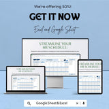 HR Calendar Sheet | Excel & Google Sheet Template for HR Schedule Management | 50% Off Now