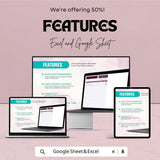 Cash Flow Reconciliation Sheet for Excel and Google Sheets | Financial Tracking Template | Balance Income, Expenses & Net Cash |