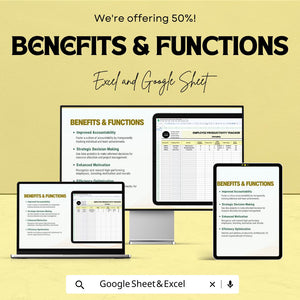 Employee Productivity Tracker HR Template - Excel & Google Sheets, Boost Team Efficiency, Performance Metrics, HR Management Tool