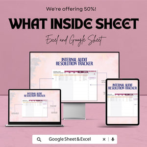 Internal Audit Resolution Tracker Sheet - Excel and Google Sheets Template for Tracking Audit Findings & Resolutions