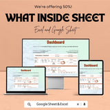 Complete Personal Finance Sheet - Excel and Google Sheets Template for Budgeting, Tracking Income & Expenses - 50% Off