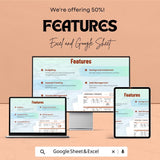 Complete Personal Finance Sheet - Excel and Google Sheets Template for Budgeting, Tracking Income & Expenses - 50% Off