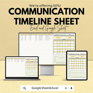 Communication Timeline Sheet | Excel & Google Sheet | Organize Your Communication Strategy | 50% Off | Instant Download