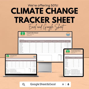 Climate Change Tracker Sheet - Excel & Google Sheet Template for Environmental Impact Monitoring - 50% Off