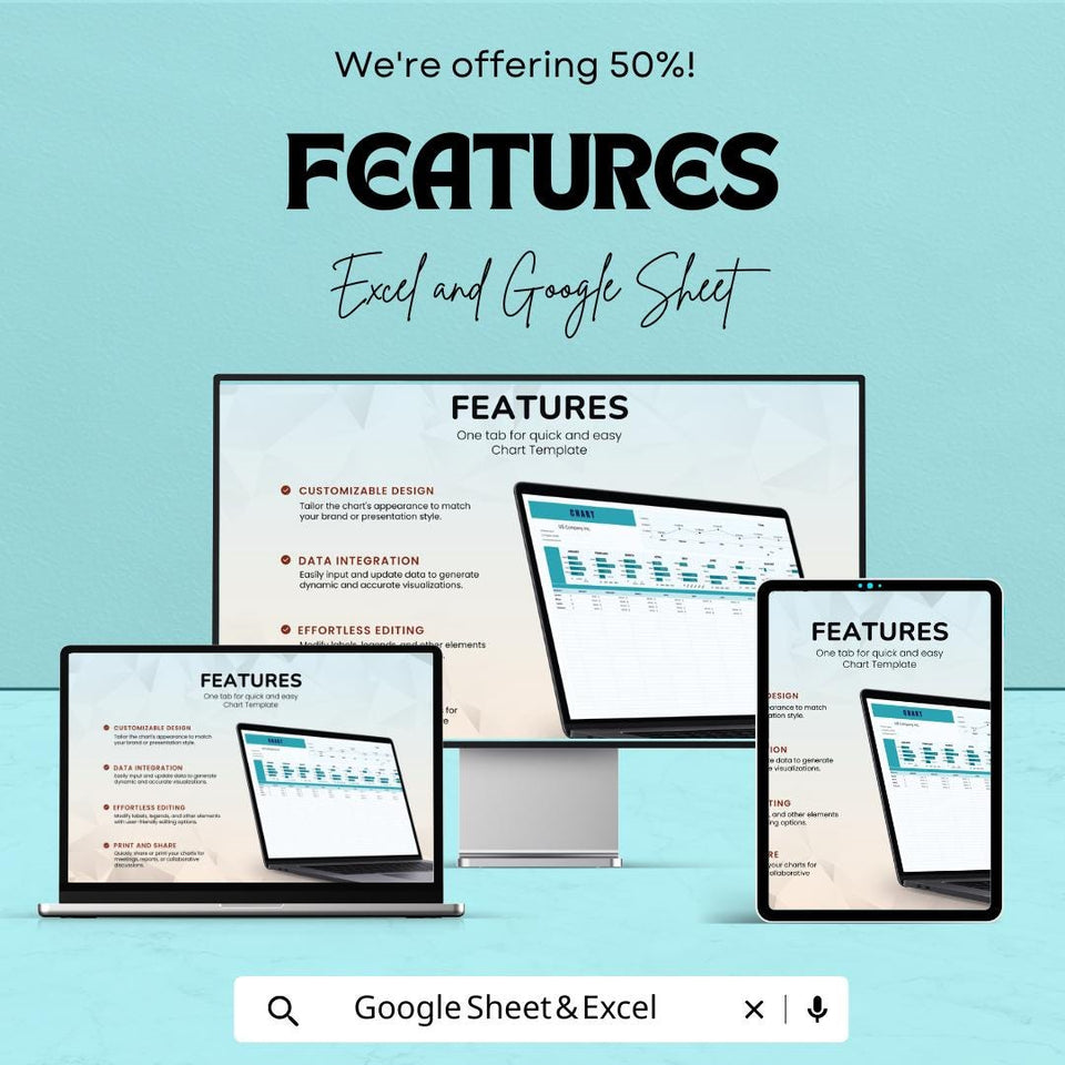 Chart Sheet - Excel and Google Sheets | Data Visualization, Monthly Reports & Budget Analysis Template