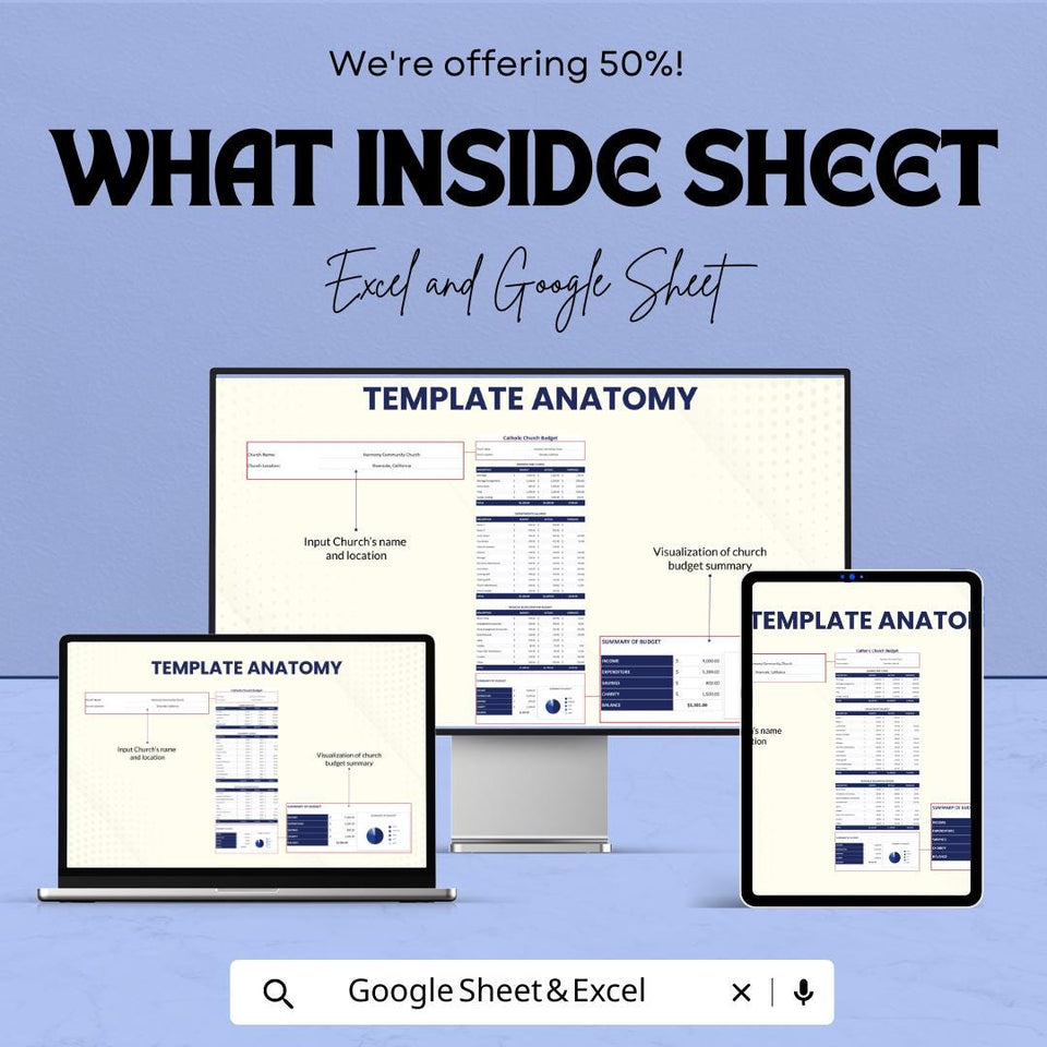 Catholic Church Budget Sheet - Excel and Google Sheets | Tithing Tracker, Ministry Budgeting & Financial Stewardship