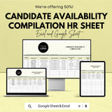 Candidate Availability Compilation HR Sheet | Recruitment Tracker | Excel & Google Sheets Template for Efficient Hiring
