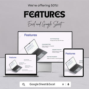 Calculator Sheet | Excel and Google Sheets | Expense Tracker | Income & Loan Calculator | Editable Budget Template