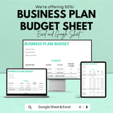 Business Plan Template | Excel & Google Sheets | Comprehensive Business Planning Guide